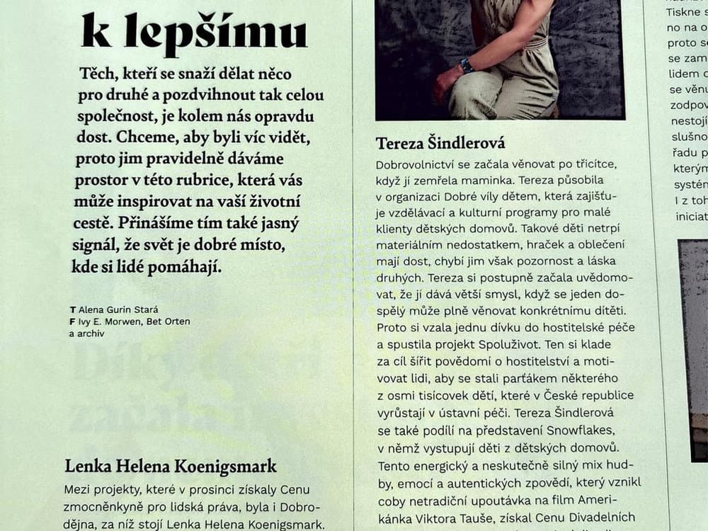 WHAT - Lidé, kteří mění Česko k lepšímu - Tereza Šindlerová